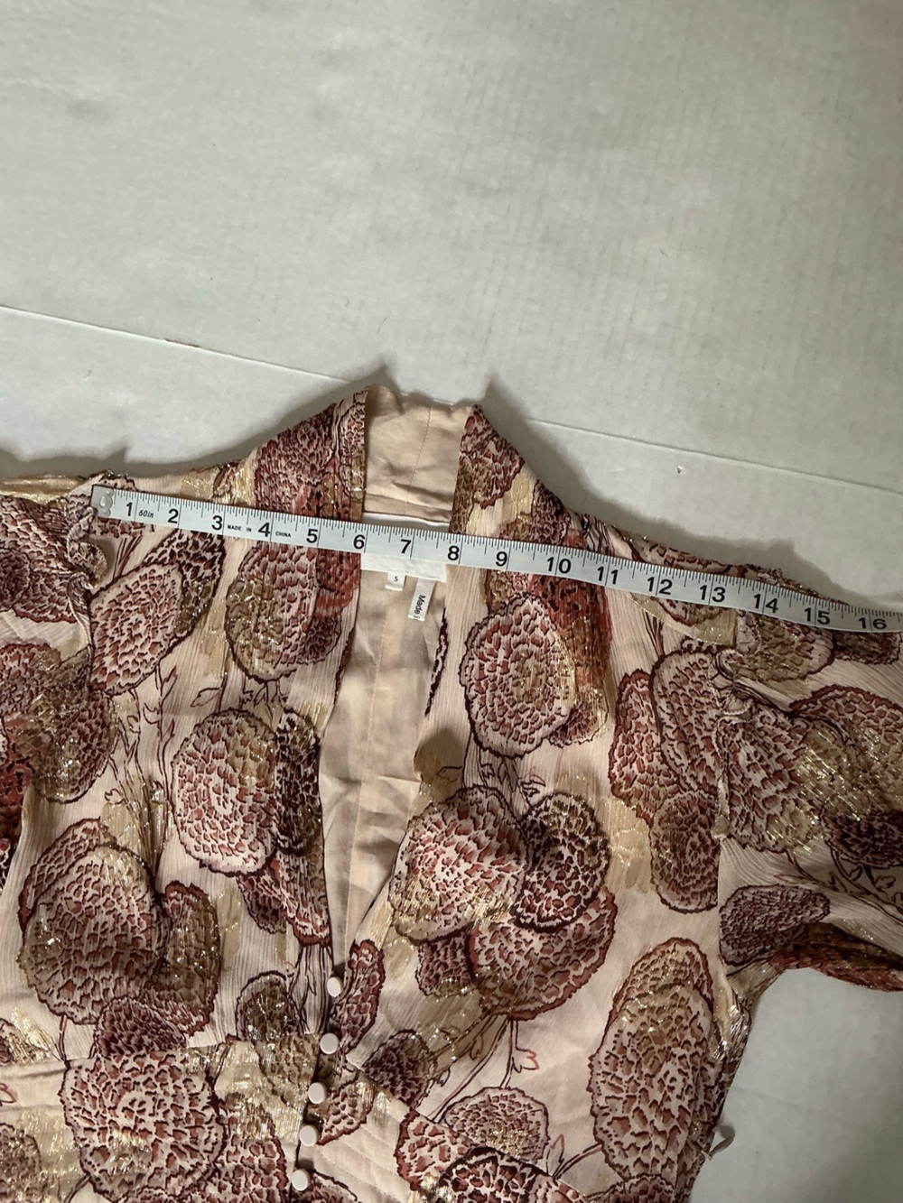ba&sh Cream Maxi Dress with Brown Floral Print - Picture 11 of 16